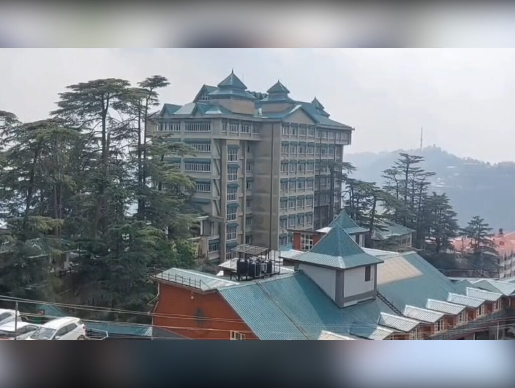 Himachal High Court building during Panchayat polls quota hearing
